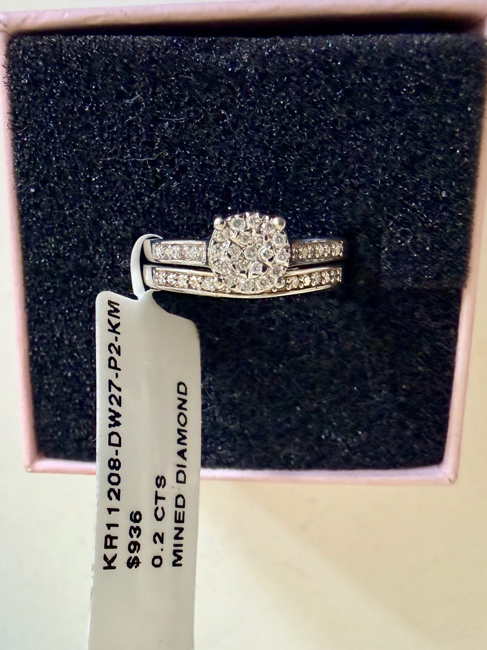 Natural Diamond Bridal Wedding Ring Set Multi-stone Cluster Engagement Chanel-se